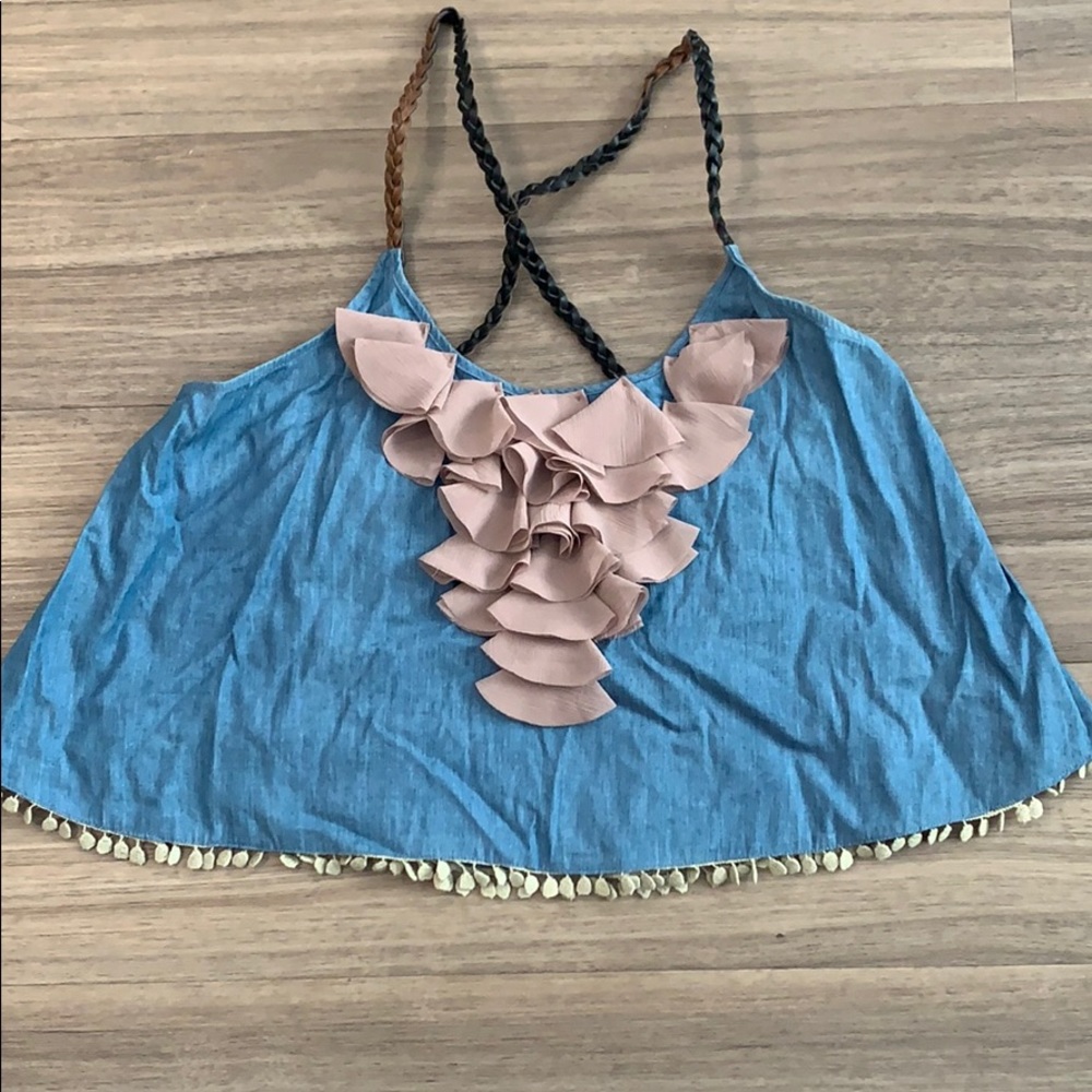 Ruffle detail tank top